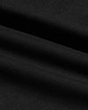 Black Tall Premium Pima Crew Curved Hem, close-up of soft, textured fabric.