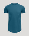 Lagoon Tall Premium Pima Crew Curved Hem T-shirt in teal-blue.