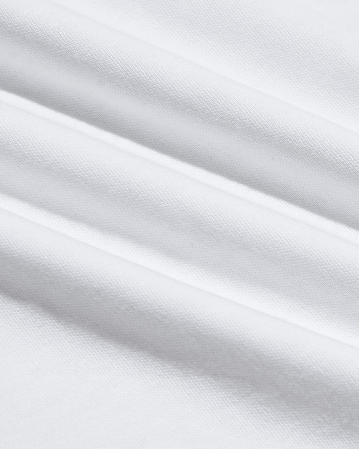 White Tall Pima Cotton Blend Curved Hem Crew