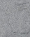 Heather Gray Tall Heavyweight Pocket Crew's pocket detail and knit texture.