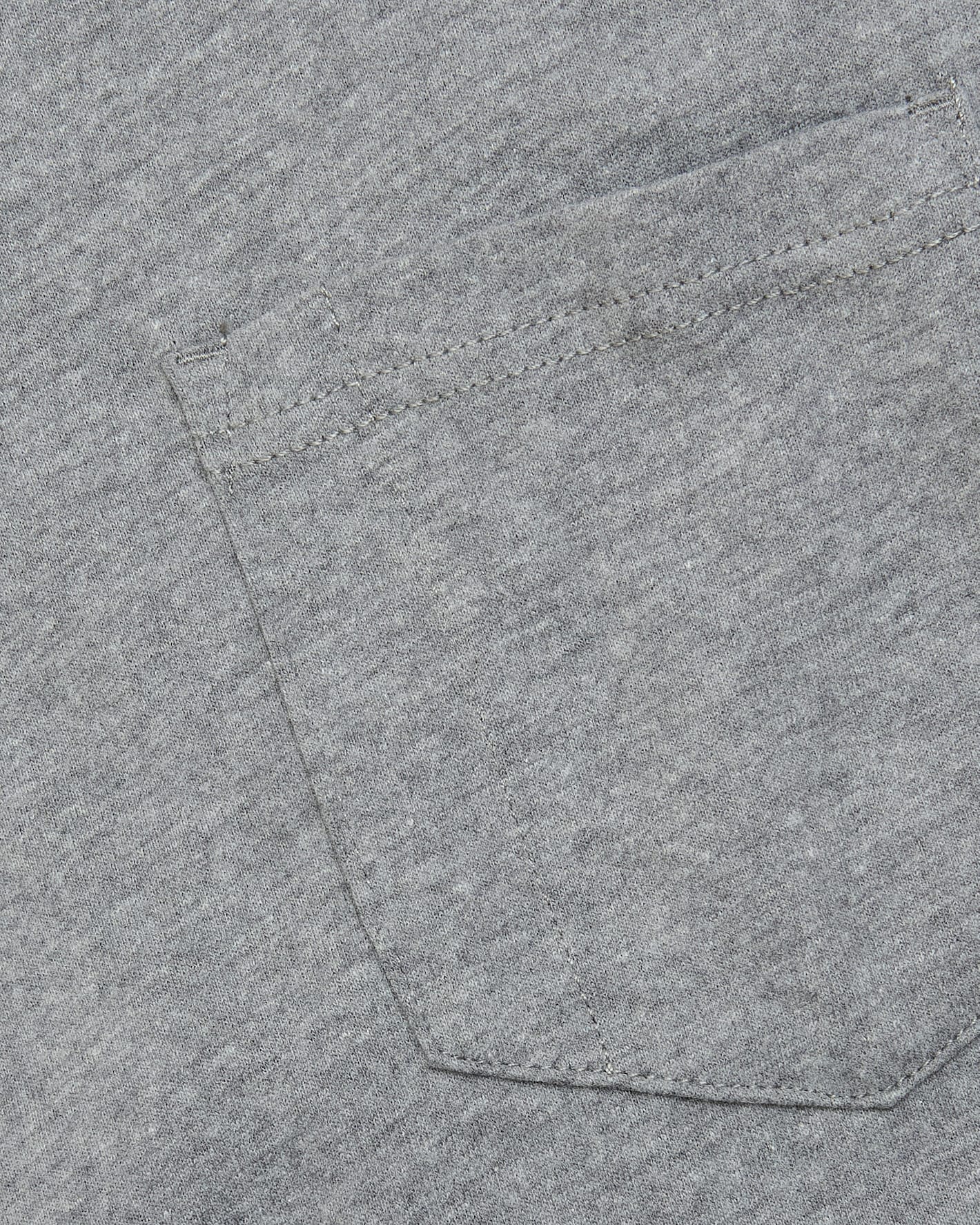 Heather Gray Tall Heavyweight Pocket Crew's pocket detail and knit texture.