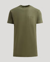 Military Green Tall Heavyweight Pocket Crew laid flat, showcasing chest pocket.