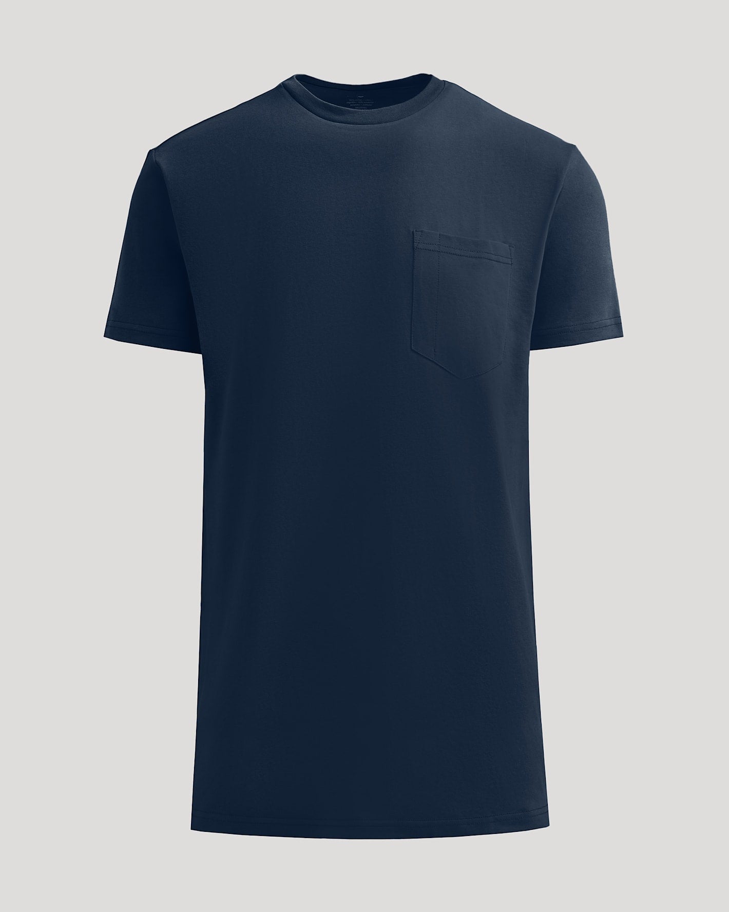 Navy Tall Heavyweight Pocket Crew T-shirt with patch pocket.