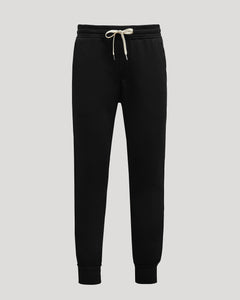 True ClassicBlack Tall Fleece French Terry Joggers with drawstring and pockets.