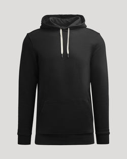 Black Tall Fleece French Terry Pullover Hoodie