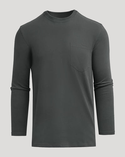 Tall Heavyweight Long Sleeve Pocket Crew - Carbon