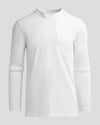 White Tall Heavyweight Long Sleeve Pocket Crew with a chest pocket.