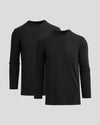 Black Tall Heavyweight Long Sleeve Pocket Crew 2-Pack, front shirt with chest pocket.