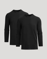 Black Tall Heavyweight Long Sleeve Pocket Crew 2-Pack
