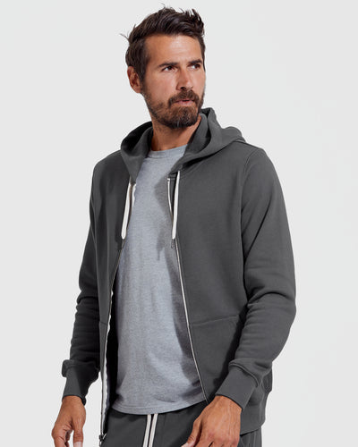 Fleece Full Zip Hoodie - Carbon