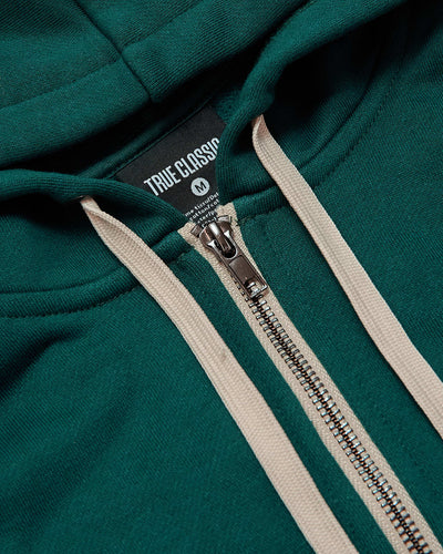 Fleece Full Zip Hoodie - Deep Emerald