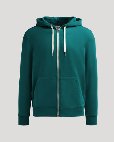Fleece Full Zip Hoodie - Deep Emerald