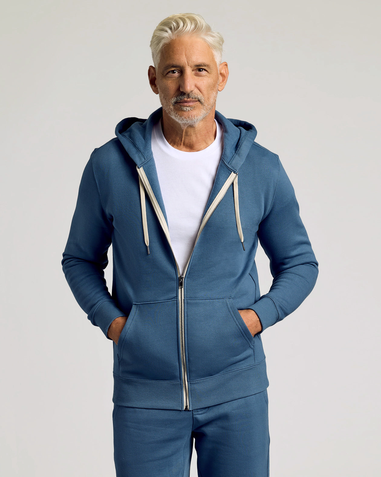 Middle-aged man wearing Fiord Fleece French Terry Zip Hoodie.