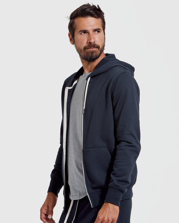 Navy Fleece French Terry Zip Hoodie – True Classic
