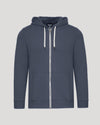 Stormy Fleece French Terry Zip Hoodie with white zipper and drawcords.