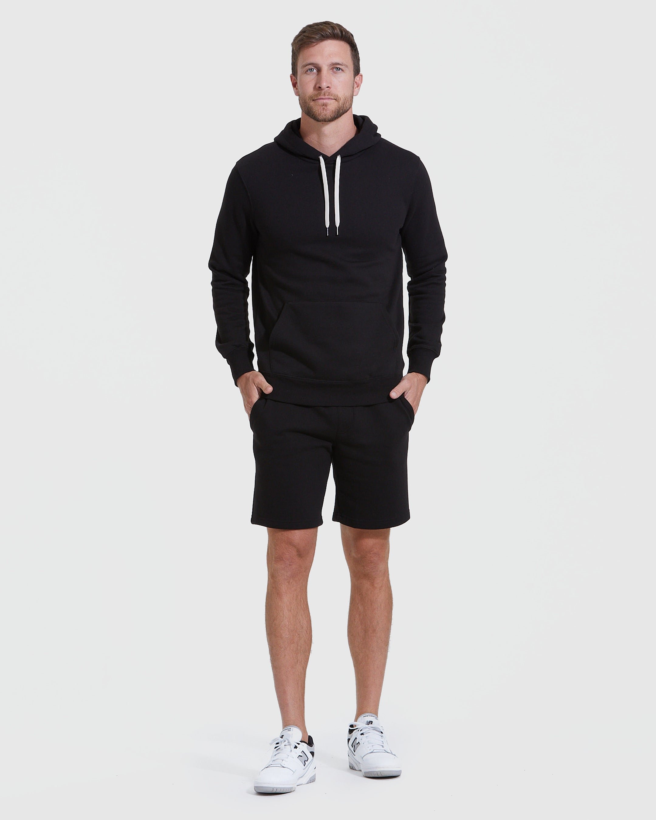 Black Fleece French Terry Pullover Hoodie
