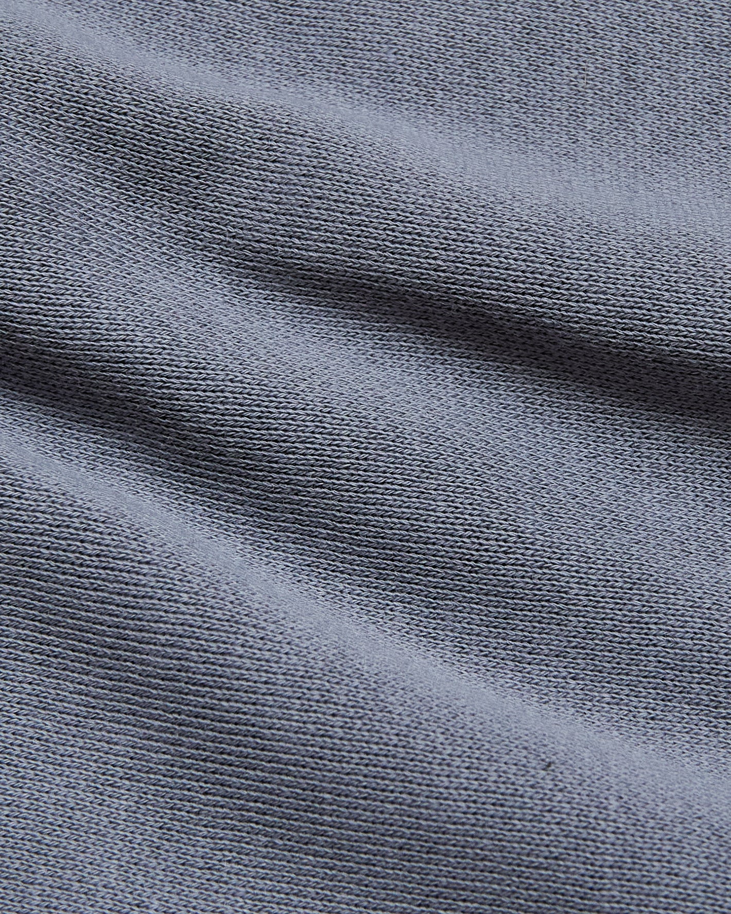 Dusty Blue Fleece French Terry Pullover Hoodie fabric close-up, showing stitch detail.