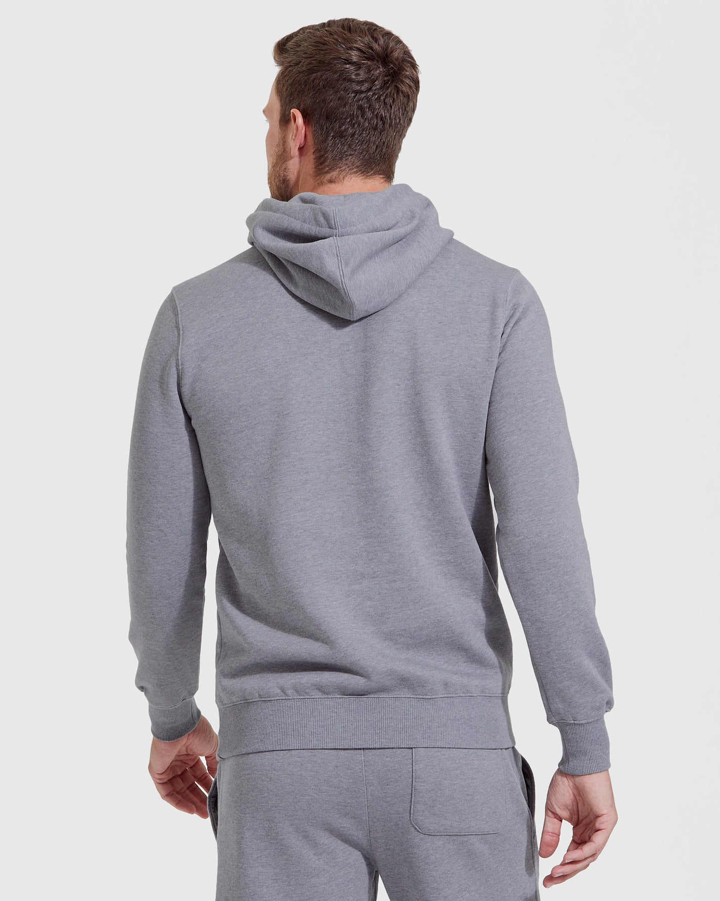 Sweat à capuche à enfiler en tissu-éponge polaire gris chiné