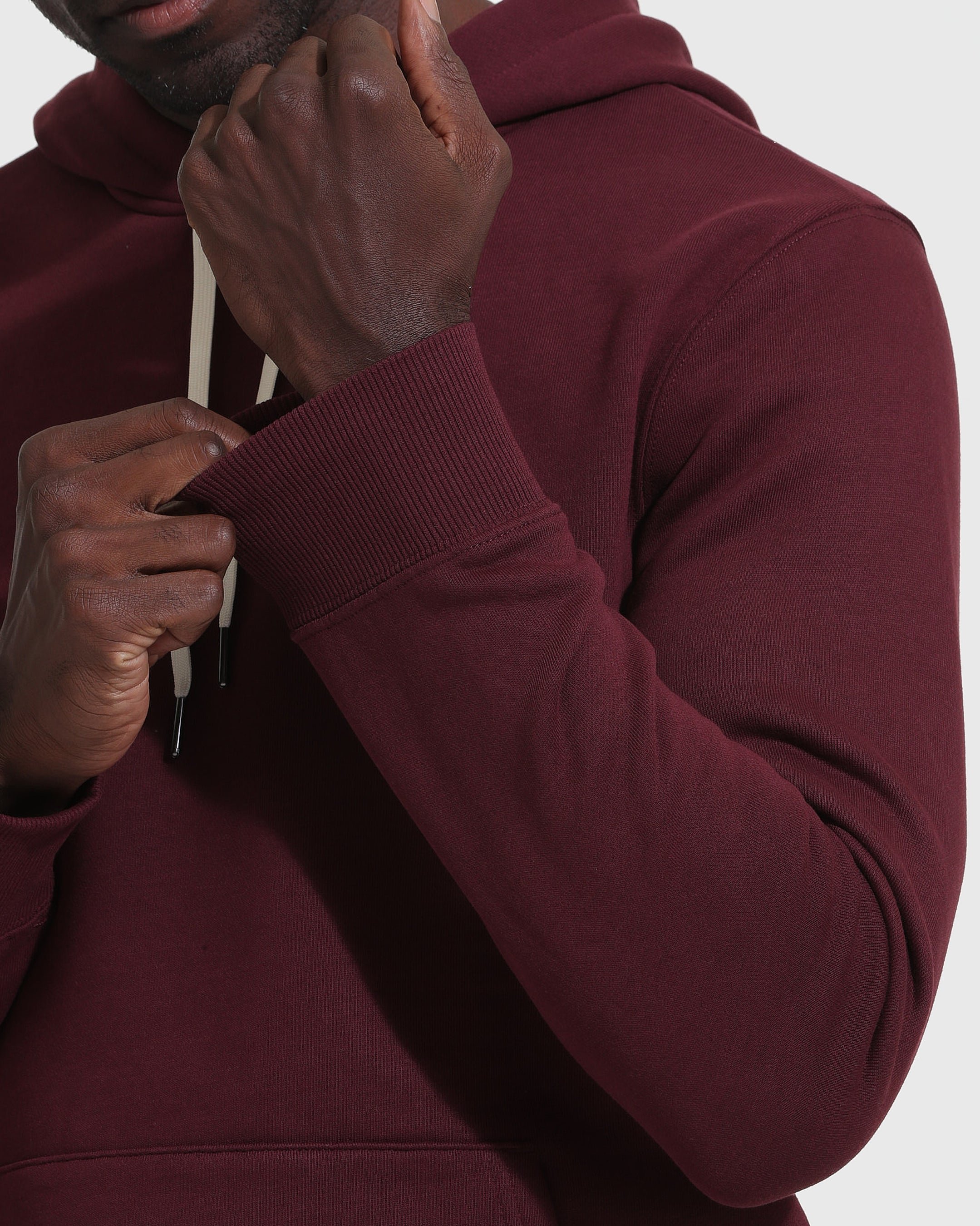 Mahogany Fleece French Terry Pullover Hoodie