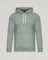 Dark Heather Gray Fleece French Terry Pullover Hoodie with front pocket.