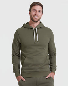 True ClassicMilitary Green Fleece French Terry Pullover Hoodie