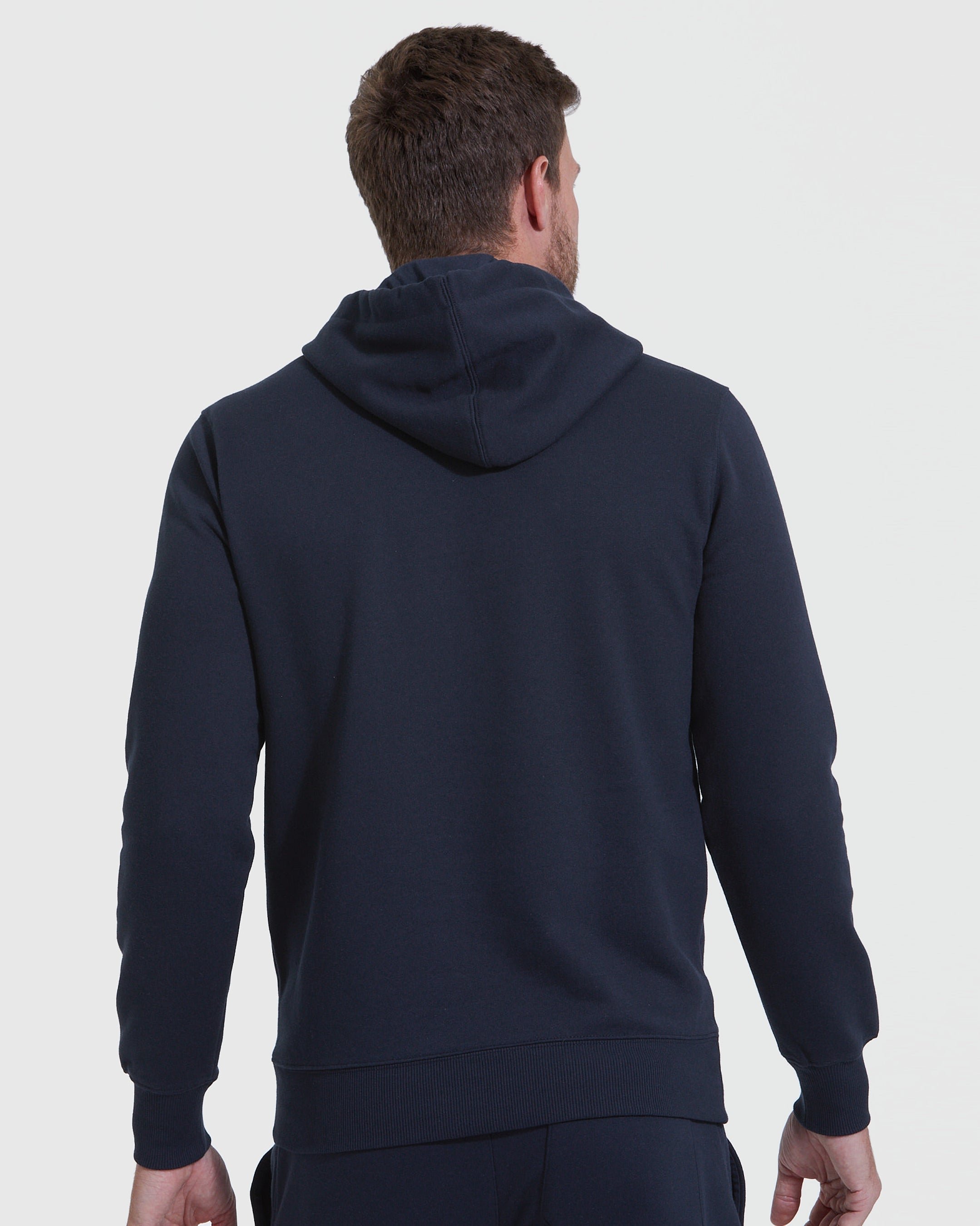 Navy Fleece French Terry Pullover Hoodie