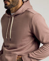 Slate Mauve Fleece French Terry Pullover Hoodie with kangaroo pocket.