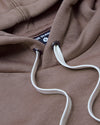 Slate Mauve Fleece French Terry Pullover Hoodie close-up with textured fabric.