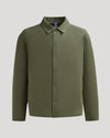 Military Green Casual Jacket with snap buttons and welt pockets.