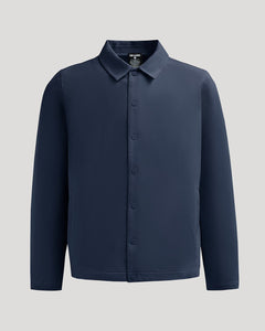 True ClassicNavy Casual Jacket with pointed collar, snap buttons, and side pockets.