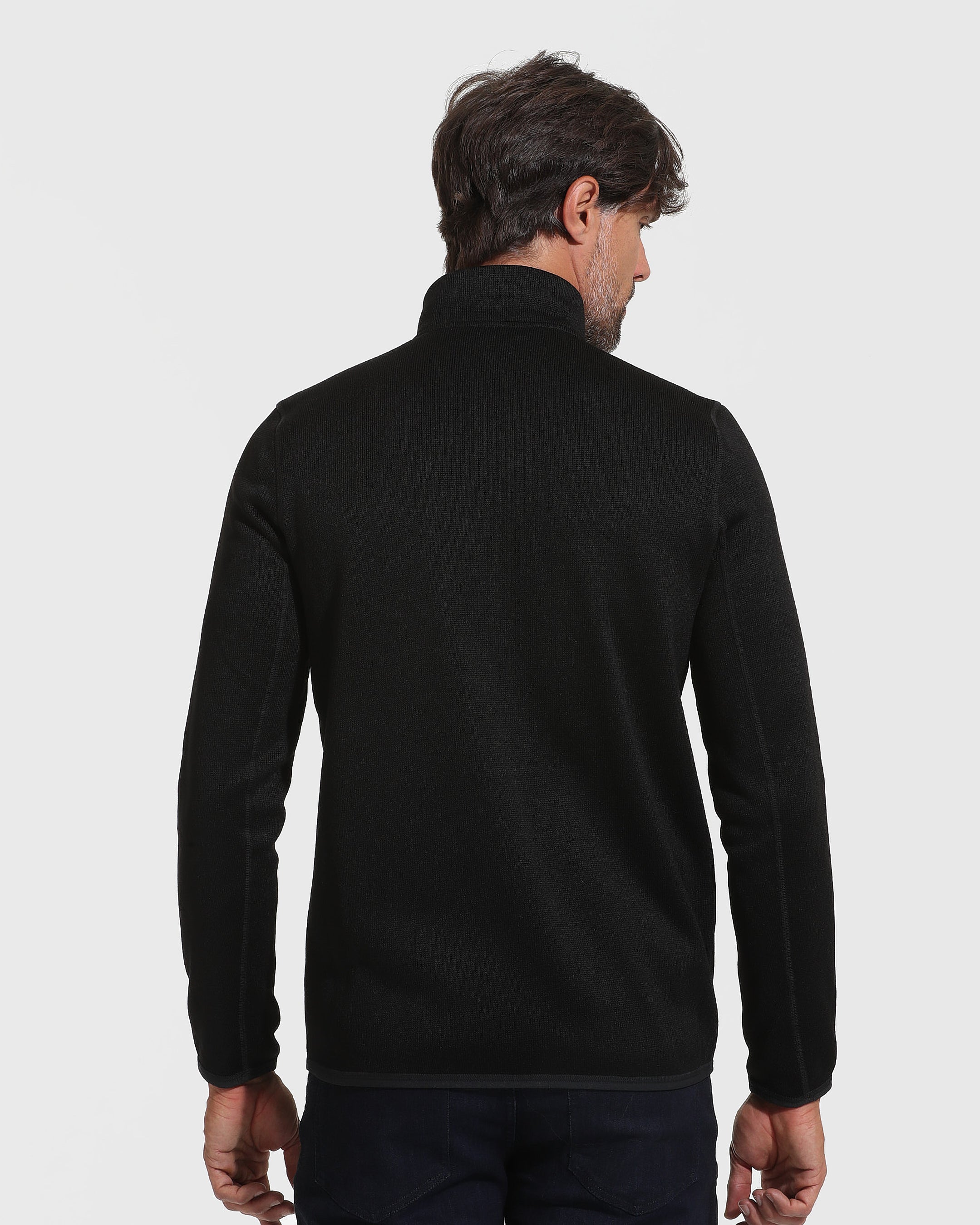 Black Sweater Fleece Jacket | Black Sweater Fleece Jacket | True Classic