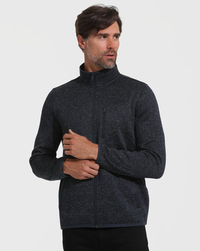 Fleece Sweater Jacket - Navy