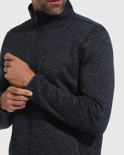 Fleece Sweater Jacket - Navy