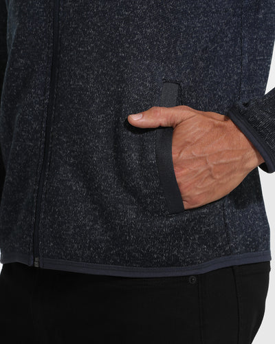 Fleece Sweater Jacket - Navy