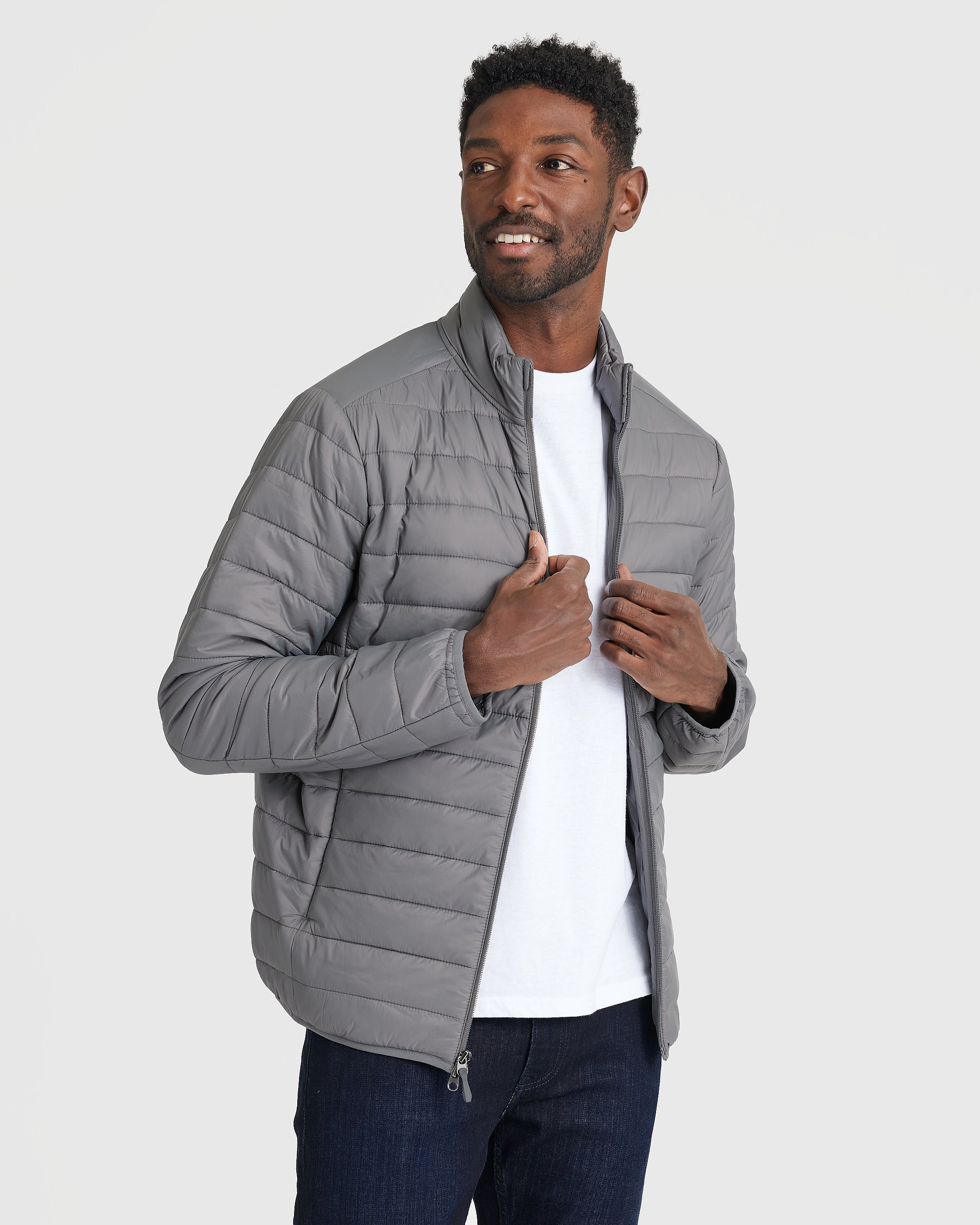 Gunmetal Puffer Jacket and Vest 2-Pack