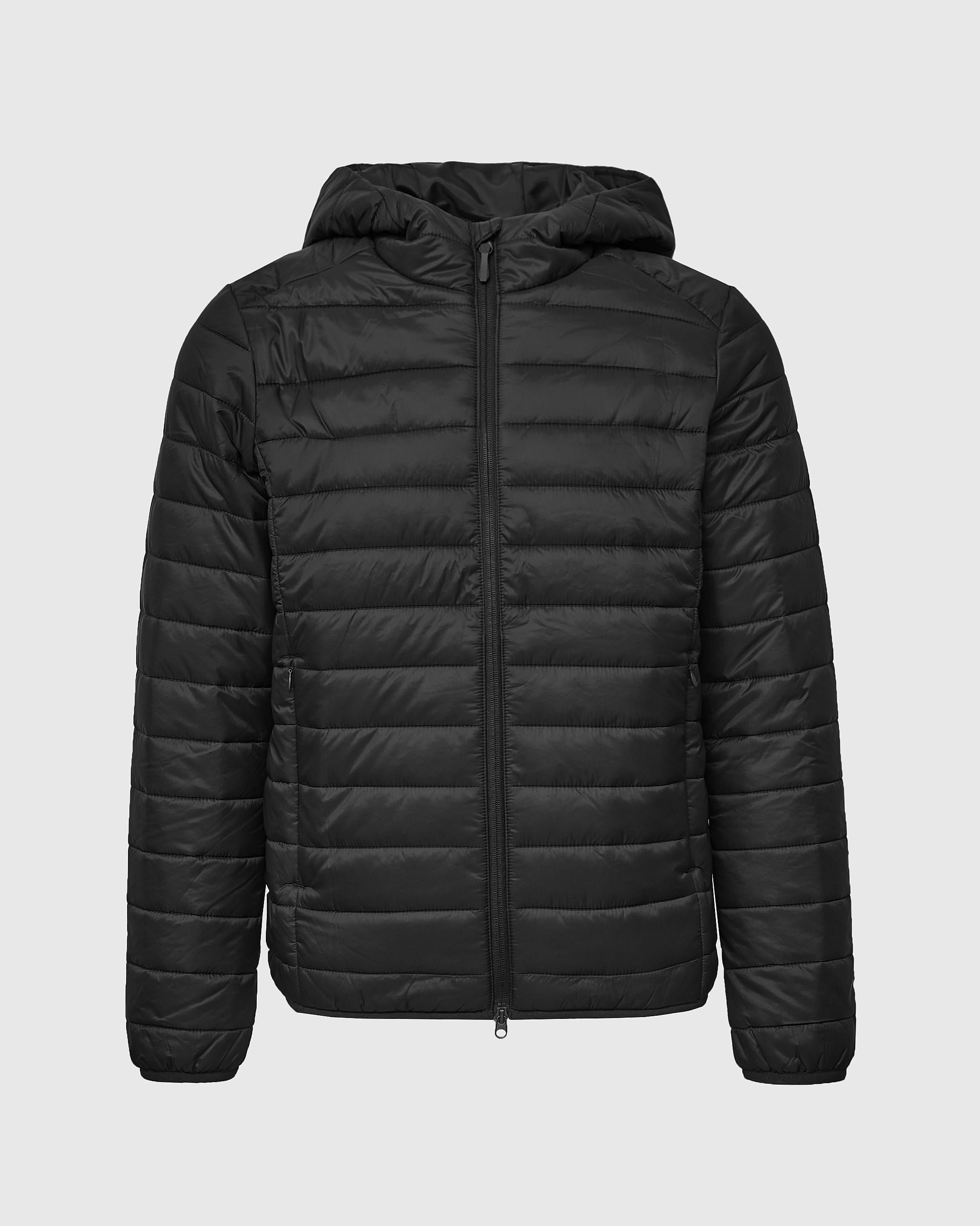Black Hooded Puffer Jacket