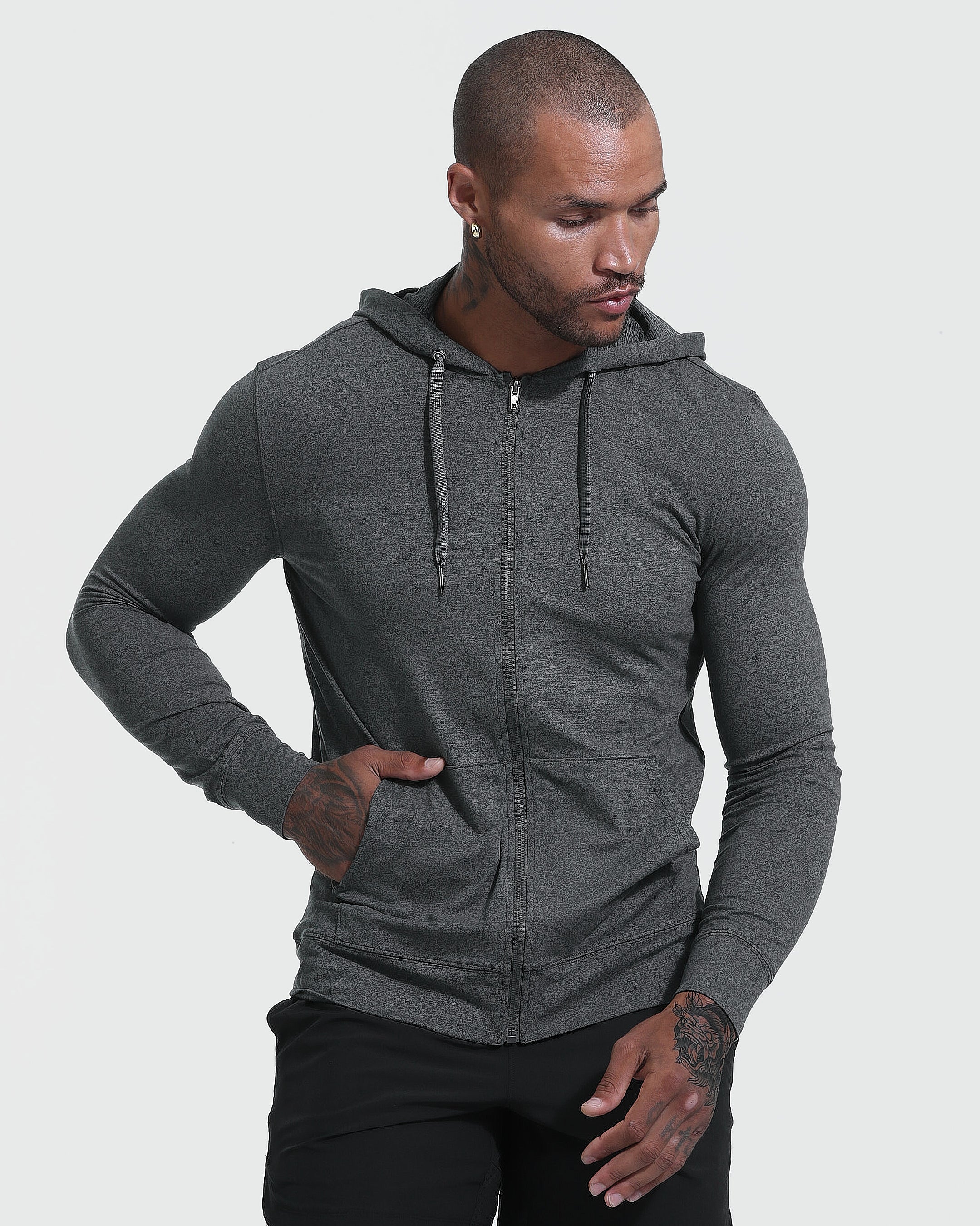 Charcoal Heather Active Comfort Full Zip Hoodie Charcoal Heather Active Comfort Full Zip
