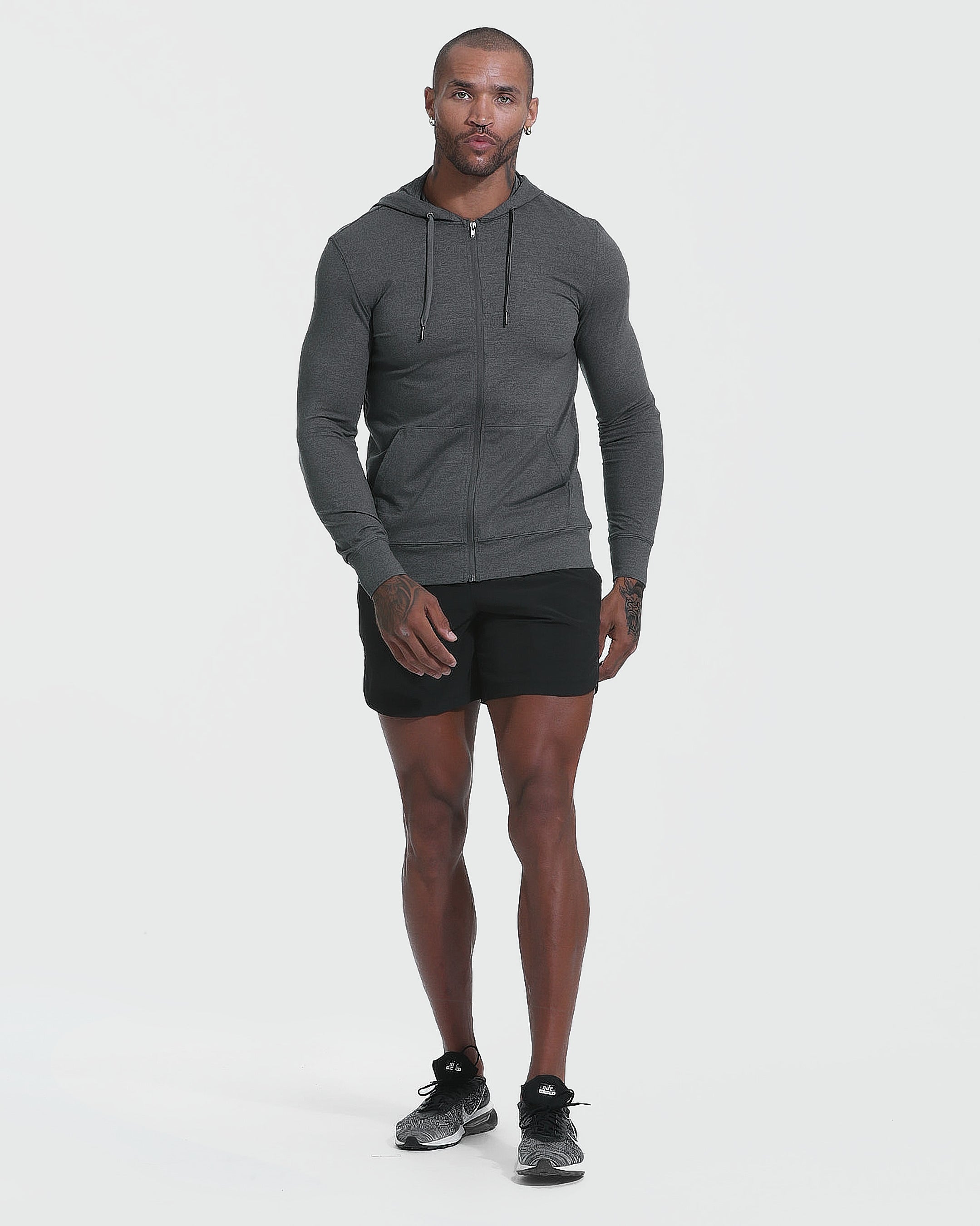 Charcoal Heather Active Comfort Full Zip Hoodie Charcoal Heather