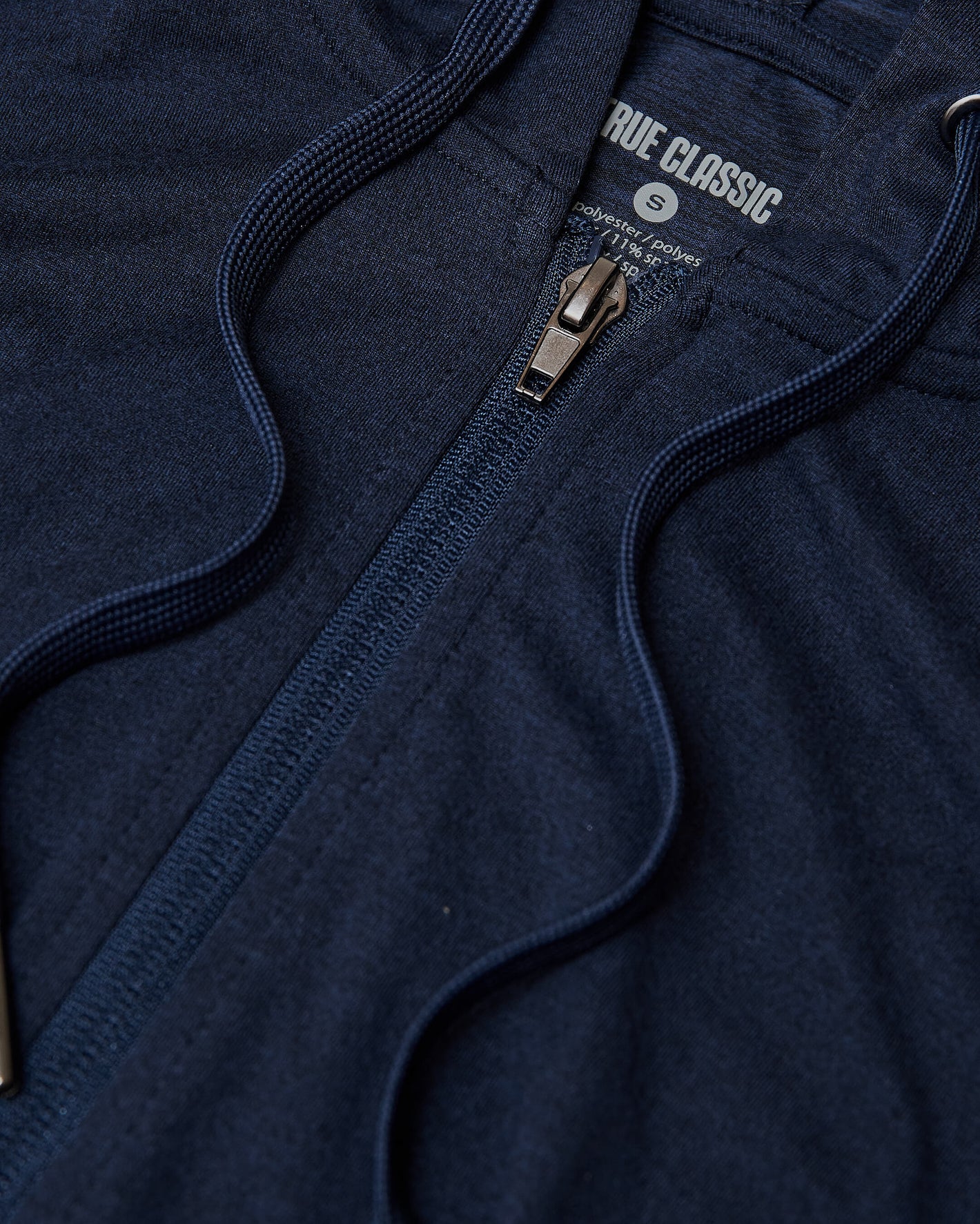 Sweat à capuche à glissière confort marine chiné