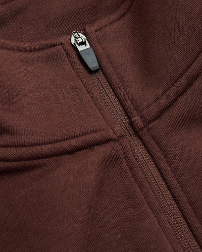 Fleece Half Zip Sweatshirt - Carob