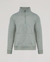 Dark Heather Gray Half Zip Fleece Sweatshirt with stand-up collar and kangaroo pocket.