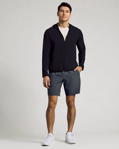 True ClassicModel in Black Active Shell Jacket, showcasing athletic fit and design.