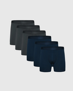 Carbon & Navy Boxer Briefs 6-Pack