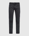 Gray Wash Slim Comfort Stretch Jeans with five-pocket design and button-zip fly.