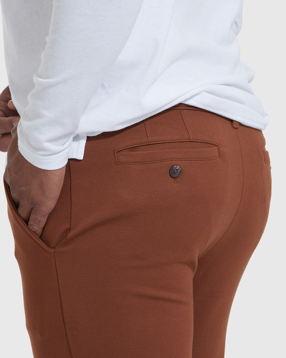 Suede Brown Slim Comfort Knit Chino Pant