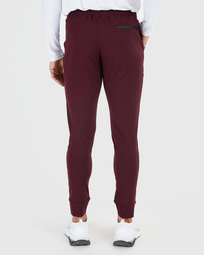 Active Joggers - Dark Heather Burgundy