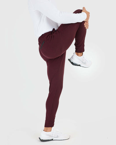 Active Joggers - Dark Heather Burgundy