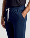Charcoal & Dark Heather Navy Active Jogger close-up with drawstring.