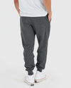 Charcoal Heather Gray Fleece French Terry Joggers showcased with white sneakers.