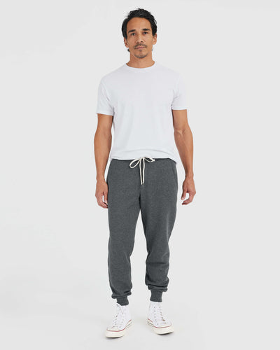 Charcoal Heather Gray Fleece French Terry Joggers 2-Pack